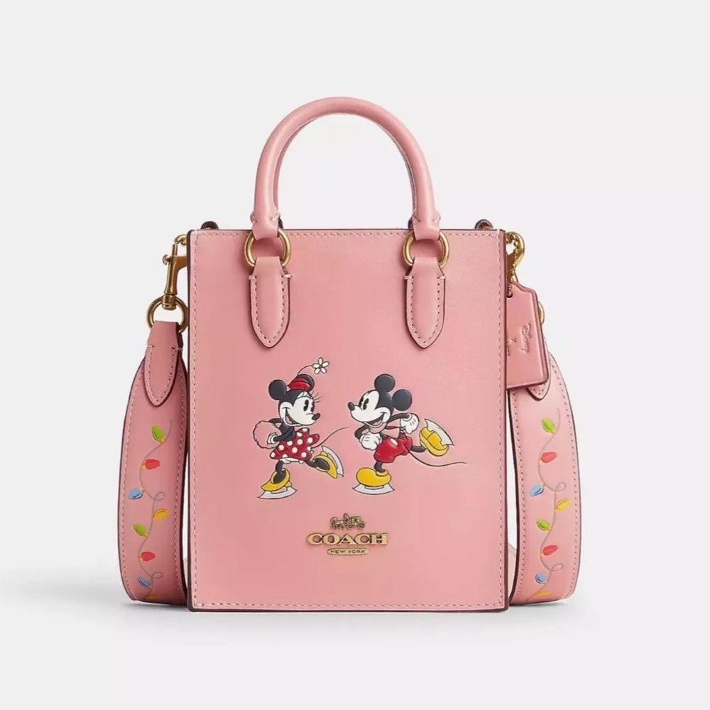 Disney X Coach North South Mini Tote With Ice Skate Motif CN023 NWT